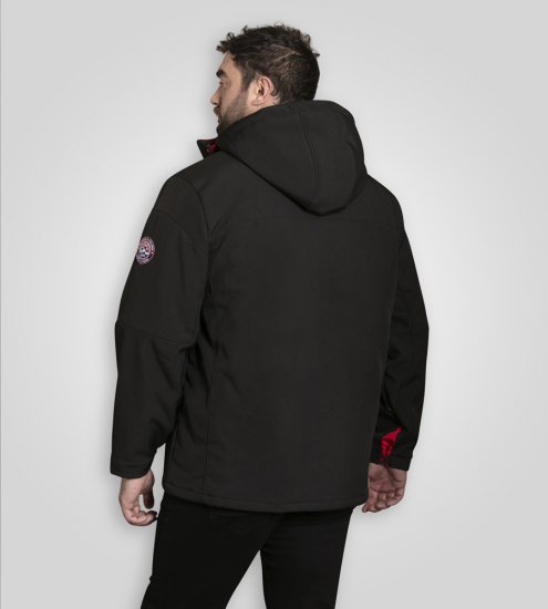 D555 Fretwell Padded Softshell Jacket with Detachable Hood Black - Geci - Geci Bărbați Mărimi Mari
