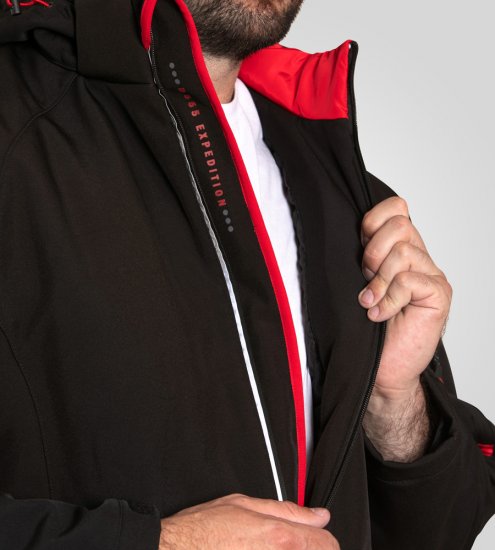 D555 Fretwell Padded Softshell Jacket with Detachable Hood Black - Geci - Geci Bărbați Mărimi Mari