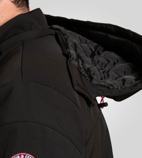 D555 Fretwell Padded Softshell Jacket with Detachable Hood Black - Geci - Geci Bărbați Mărimi Mari