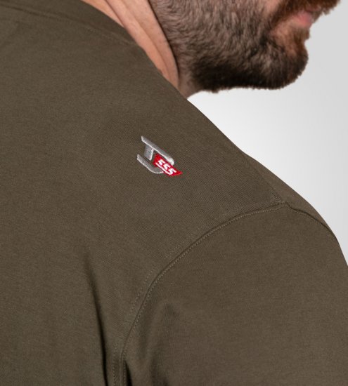 D555 Stockton Gorilla Playing Drums Crew Neck T-Shirt Khaki - Tricouri - Tricouri Bărbați Mărimi Mari