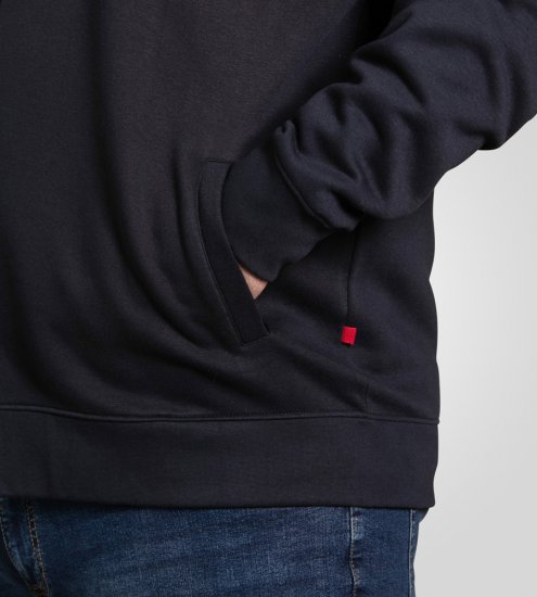 D555 Johnson Zip Through Fleece Sweatshirt with Chest Embroidery Navy - Pulovere & hanorace - Pulovere & Hanorace Bărbați Mărimi Mari