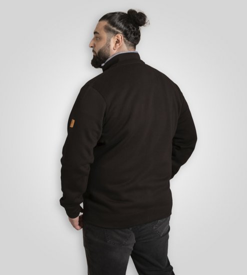 D555 Russel Fleece Sweatshirt with Chest Embroidery Black - Pulovere & hanorace - Pulovere & Hanorace Bărbați Mărimi Mari