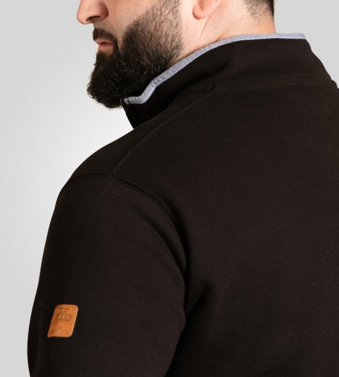 D555 Russel Fleece Sweatshirt with Chest Embroidery Black - Pulovere & hanorace - Pulovere & Hanorace Bărbați Mărimi Mari