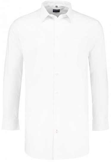 Adamo John Comfort Fit Long Sleeve shirt White - Cămăși - Cămăși Bărbați Mărimi Mari