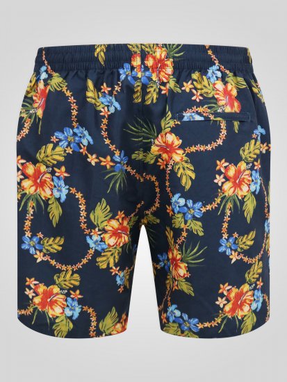 D555 Dawson AO Pantaloni Scurți de Baie cu Model Hawaiian Bleumarin - Lenjerie intimă & costum baie - Lenjerie Intimă Bărbați Mărimi Mari
