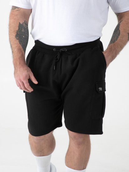 D555 Robinson 1 Pantaloni Scurți Fleece Cargo cu Talie Elastică Negru - Pantaloni trening - Pantaloni Trening Bărbați Mărimi Mari