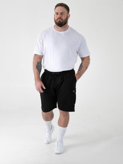 D555 Robinson 1 Pantaloni Scurți Fleece Cargo cu Talie Elastică Negru - Pantaloni trening - Pantaloni Trening Bărbați Mărimi Mari