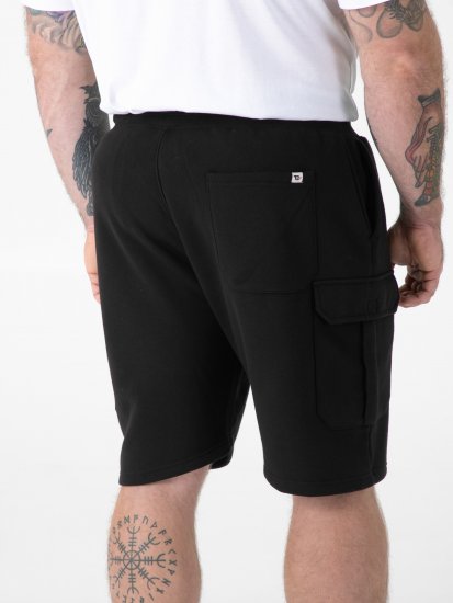 D555 Robinson 1 Pantaloni Scurți Fleece Cargo cu Talie Elastică Negru - Pantaloni trening - Pantaloni Trening Bărbați Mărimi Mari