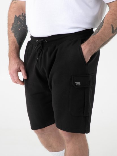 D555 Robinson 1 Pantaloni Scurți Fleece Cargo cu Talie Elastică Negru - Pantaloni trening - Pantaloni Trening Bărbați Mărimi Mari