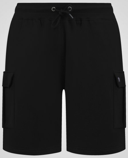 D555 Robinson 1 Pantaloni Scurți Fleece Cargo cu Talie Elastică Negru - Pantaloni trening - Pantaloni Trening Bărbați Mărimi Mari