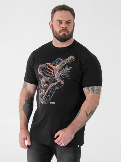 D555 Elliot Tricou cu Imprimeu Multicolor de Chitară - Tricouri - Tricouri Bărbați Mărimi Mari
