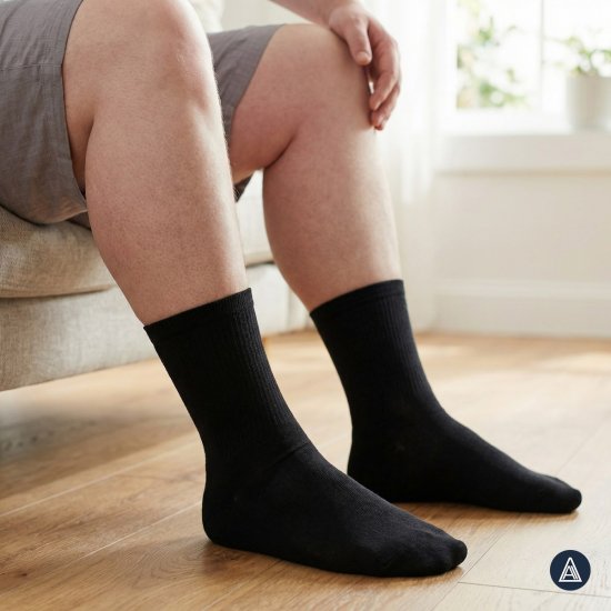 Adamo 189004 Șosete sport Neagră 2-pack - Lenjerie intimă & costum baie - Lenjerie Intimă Bărbați Mărimi Mari