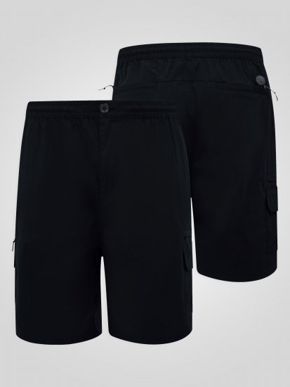 D555 Thomas Pantaloni Scurți Stretch cu Talie Elastică Negru - Pantaloni scurți - Pantaloni Scurți Mărimi mari Bărbați 