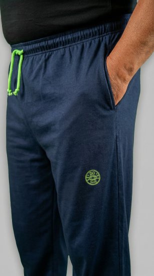 20 Nodi Libeccio Long Leg Sports Pants in Combed Cotton Jersey Navy - Pantaloni trening - Pantaloni Trening Bărbați Mărimi Mari