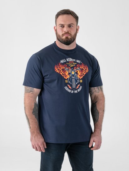 D555 Hockney Tricou cu Imprimeu Motocicletă Bleumarin - Tricouri - Tricouri Bărbați Mărimi Mari