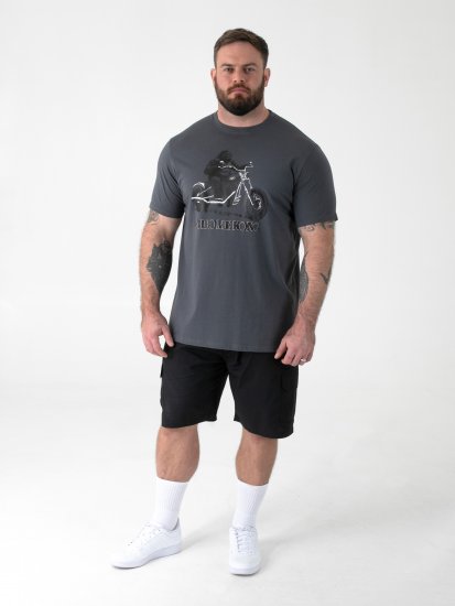 D555 Craig Gorilla Biker Tricou cu Imprimeu Gri Închis - Tricouri - Tricouri Bărbați Mărimi Mari