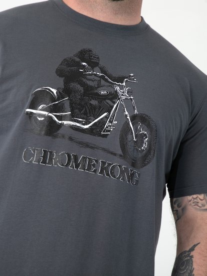 D555 Craig Gorilla Biker Tricou cu Imprimeu Gri Închis - Tricouri - Tricouri Bărbați Mărimi Mari