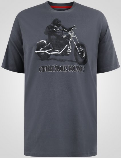 D555 Craig Gorilla Biker Tricou cu Imprimeu Gri Închis - Tricouri - Tricouri Bărbați Mărimi Mari