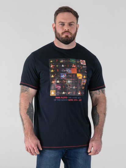 D555 Otto Official Pink Floyd 50th Anniversary Tricou cu Imprimeu Bleumarin - Tricouri - Tricouri Bărbați Mărimi Mari