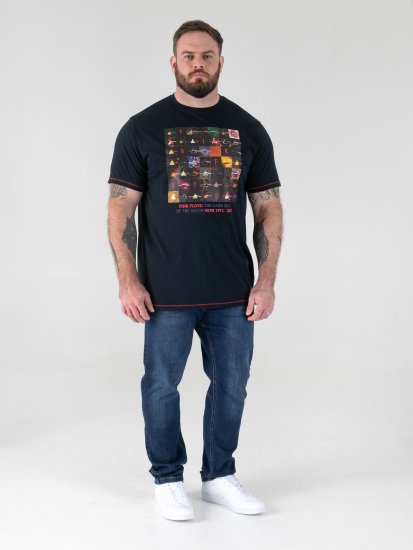 D555 Otto Official Pink Floyd 50th Anniversary Tricou cu Imprimeu Bleumarin - Tricouri - Tricouri Bărbați Mărimi Mari
