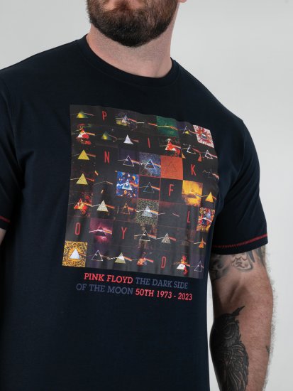 D555 Otto Official Pink Floyd 50th Anniversary Tricou cu Imprimeu Bleumarin - Tricouri - Tricouri Bărbați Mărimi Mari