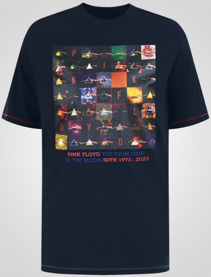 D555 Otto Official Pink Floyd 50th Anniversary Tricou cu Imprimeu Bleumarin - Tricouri - Tricouri Bărbați Mărimi Mari