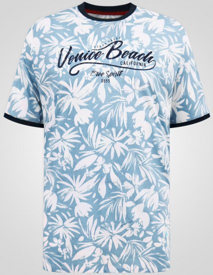 D555 Shoreham AO Tricou cu Imprimeu Venice Beach Albastru - Tricouri - Tricouri Bărbați Mărimi Mari