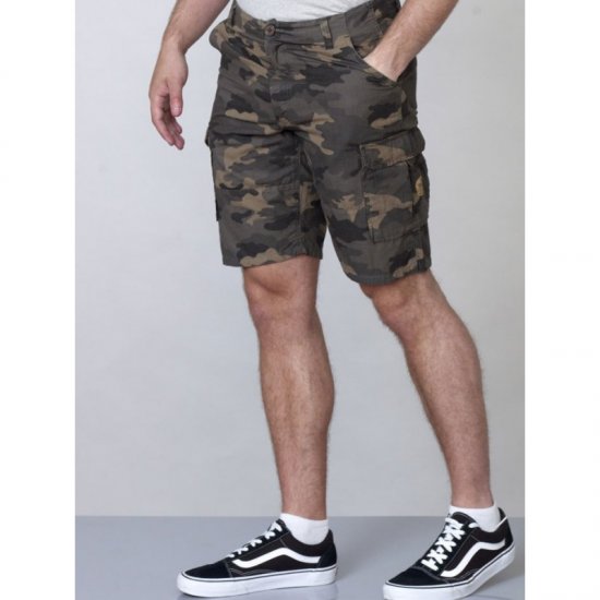 D555 Marty Camo Shorts Green - Pantaloni scurți - Pantaloni Scurți Mărimi mari Bărbați 