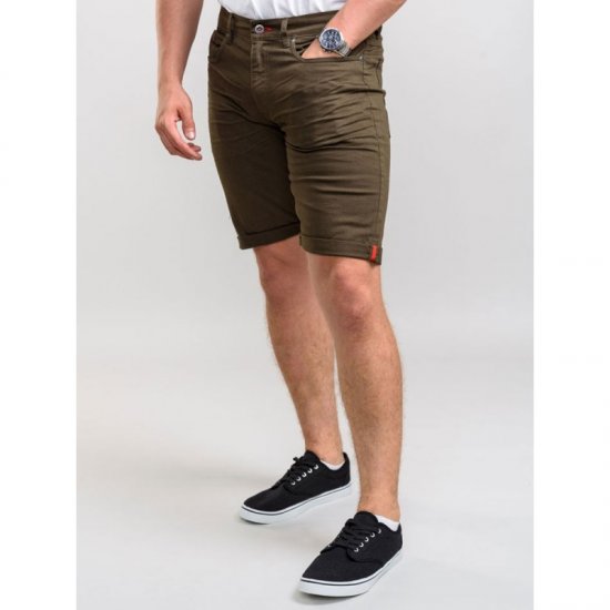 D555 Gilbert Stretch Shorts Khaki - Pantaloni scurți - Pantaloni Scurți Mărimi mari Bărbați 