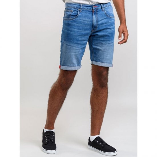 D555 Griffin Denim Shorts Stonewash - Pantaloni scurți - Pantaloni Scurți Mărimi mari Bărbați 