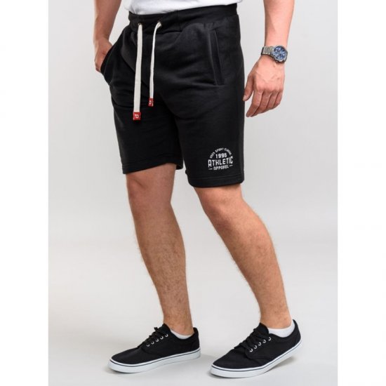 D555 Harvey Fleece Shorts Black - Pantaloni trening - Pantaloni Trening Bărbați Mărimi Mari