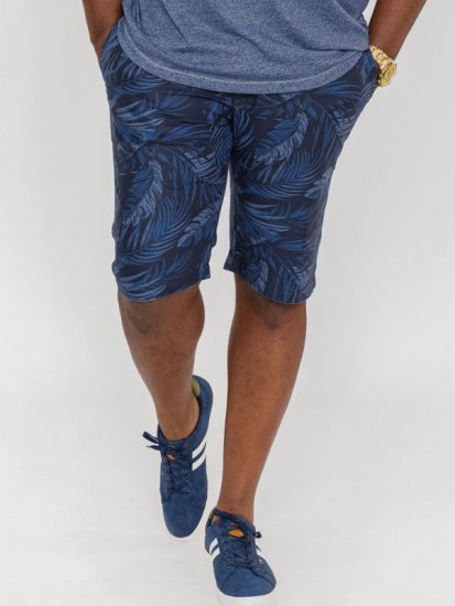 D555 Panther Hawaiian Leaf Ao Print Stretch Chino Shorts - Pantaloni scurți - Pantaloni Scurți Mărimi mari Bărbați 