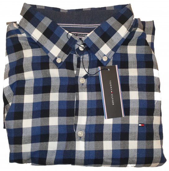 Tommy Hilfiger Gingham Twill Shirt Blue - Reducerea nebună de aprilie de la Motley - 