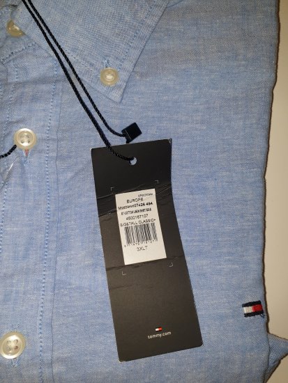 Tommy Hilfiger Cotton/linen Short Sleeve Shirt Blue - Reducerea nebună de aprilie de la Motley - 