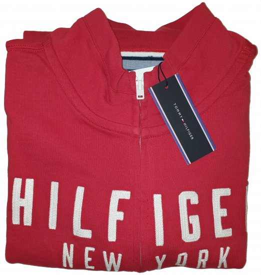 Tommy Hilfiger Kent Zip Thru Sweatshirt Red - Reducerea nebună de aprilie de la Motley - 