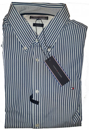 Tommy Hilfiger North Stripe Long Sleeve Shirt Blue/White - Reducerea nebună de aprilie de la Motley - 