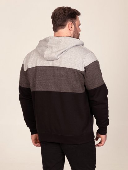 D555 Fitzgerald Zip Through Hoody With Cut & Sew Panels Negru - Pulovere & hanorace - Pulovere & Hanorace Bărbați Mărimi Mari