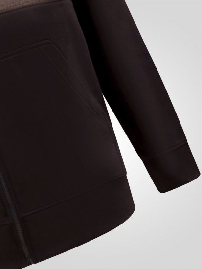 D555 Fitzgerald Zip Through Hoody With Cut & Sew Panels Negru - Pulovere & hanorace - Pulovere & Hanorace Bărbați Mărimi Mari