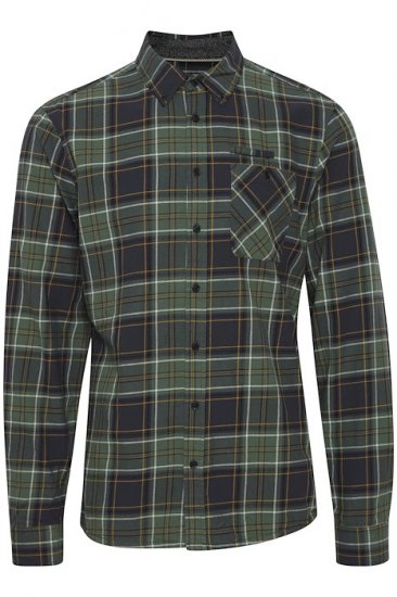 Blend Checked Long Sleeve Shirt Green - Cămăși - Cămăși Bărbați Mărimi Mari