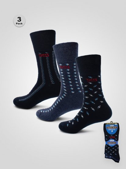 D555 Harold 3 Extra Wide Comfort Fit Socks 3-pack Navy/Denim - Lenjerie intimă & costum baie - Lenjerie Intimă Bărbați Mărimi Mari