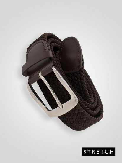 D555 Malcolm Braided Belt Brown - Curele - Curele Bărbați Mărimi Mari