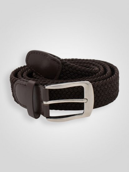 D555 Malcolm Braided Belt Brown - Curele - Curele Bărbați Mărimi Mari