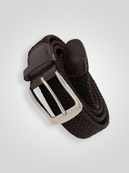 D555 Malcolm Braided Belt Brown - Curele - Curele Bărbați Mărimi Mari