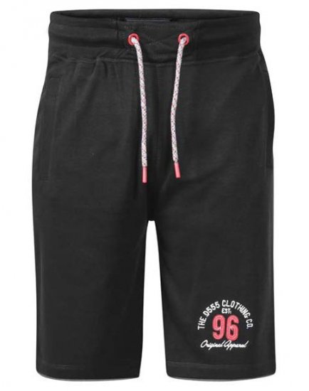 D555 Tompkins 1 Elasticated Waist Shorts Black - Pantaloni trening - Pantaloni Trening Bărbați Mărimi Mari