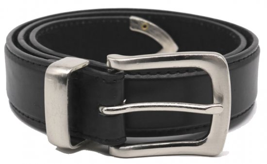 D555 Joeseph Leather Belt Black, 3,5cm - Curele - Curele Bărbați Mărimi Mari