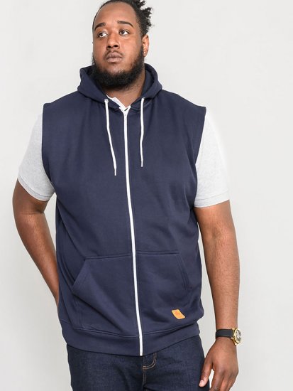 D555 Blake Sleeveless Hoodie Navy - Pulovere & hanorace - Pulovere & Hanorace Bărbați Mărimi Mari