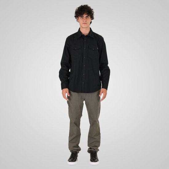 Double Outfitters GS-5126 Cămașă cu capse Negru - Cămăși - Cămăși Bărbați Mărimi Mari