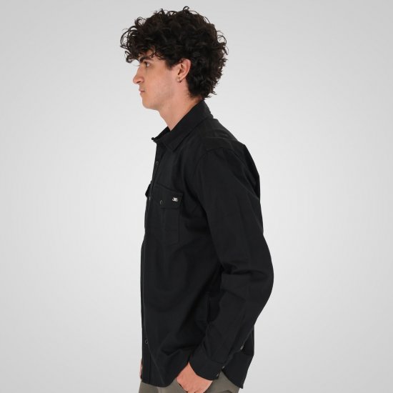 Double Outfitters GS-5126 Cămașă cu capse Negru - Cămăși - Cămăși Bărbați Mărimi Mari