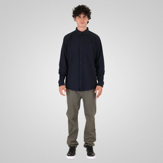 Double Outfitters GS-5225 Cămașă Oxford Albastru marin - Cămăși - Cămăși Bărbați Mărimi Mari