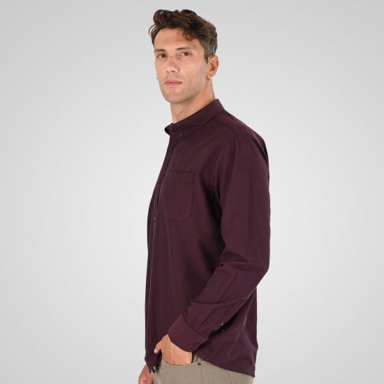 Double Outfitters GS-5225 Cămașă Oxford Bordo - Cămăși - Cămăși Bărbați Mărimi Mari